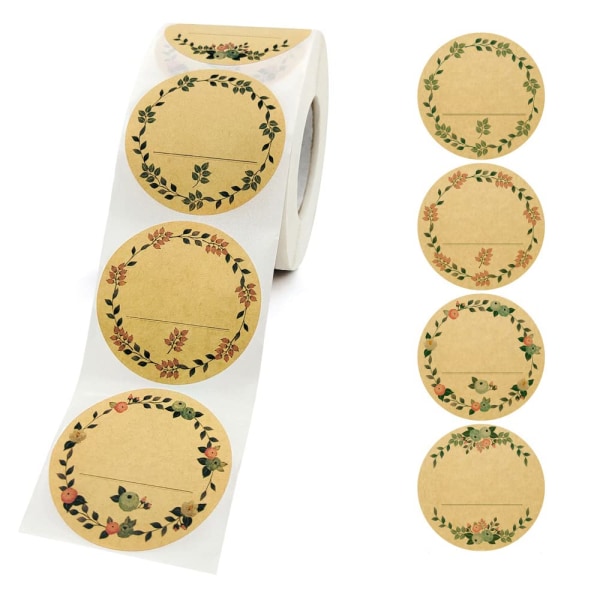 500 stykker selvklebende klistremerkerull (5*5 cm) for butikkeiere, håndverk, krukker og hermetikketiketter, prislapper