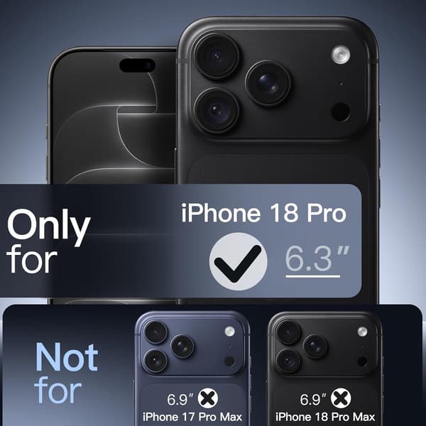 Matt deksel til iPhone 18 Pro, svart iPhone18Pro