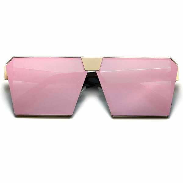 Unika Oversize Shield Vintage fyrkantiga solglasögon