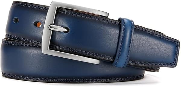 Herre bælte læder bælte til mænd jeans enkelt spænde, blå, 135cm 135cm blue
