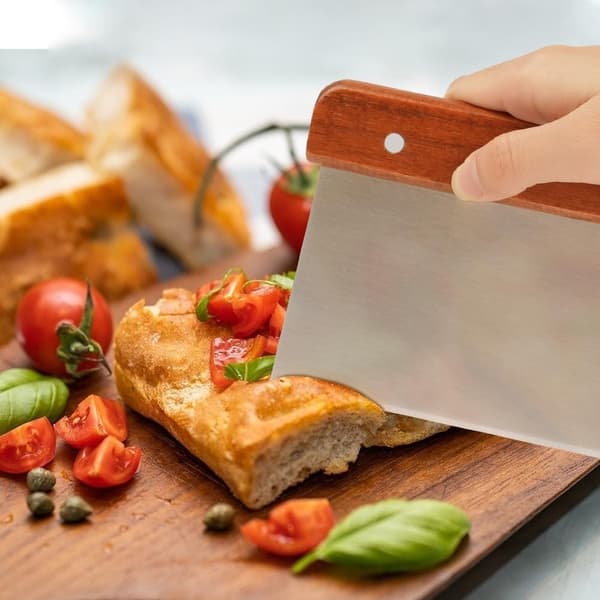 Skärblad i rostfritt stål, degskärblad, platt blad, handrullad deg, gräddskrapa, bakning