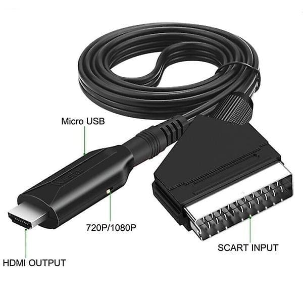 Sommersalg SCART til HDMI-omformer Alt-i-ett-adapter 1080P