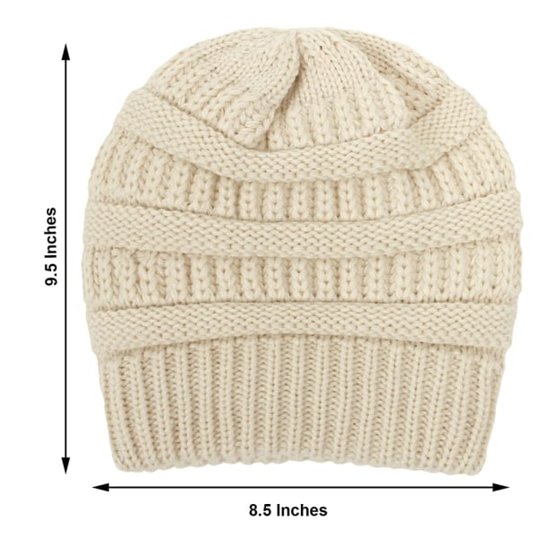 Stickad mössa för damer Satinfodrad cap för damer Slouchy Winter Warm Hat
