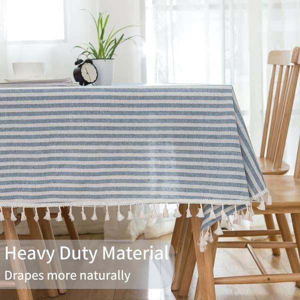 1 stk duk rektangel stripe dusker duk rektangulær støvtett bomullsduk (140*220cm, blå) 140*220cm blue