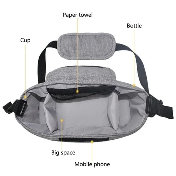 Barnevognstaske Barnevogns Organizer SORT Sort black