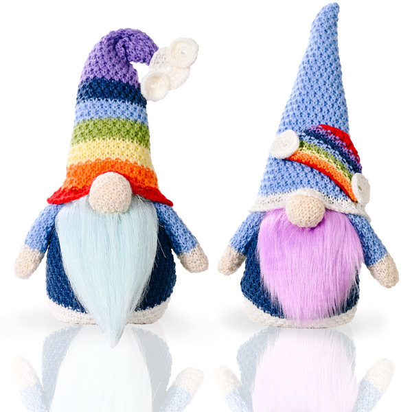2 kpl Gnome Dwarf Pehmotonttuja, Pride Rainbow Gnome Decor Pehmolahjoja Lelunukke kodin keittiön sisustukseen Koristesisustus (sateenkaari)