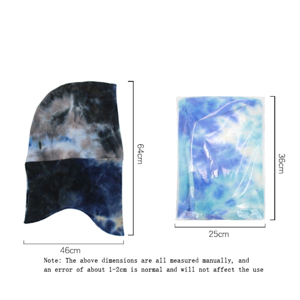 Balaklava Vinter utendørs varm maske Polar fleece tie-dye hodeplagg Ski sykkelhette