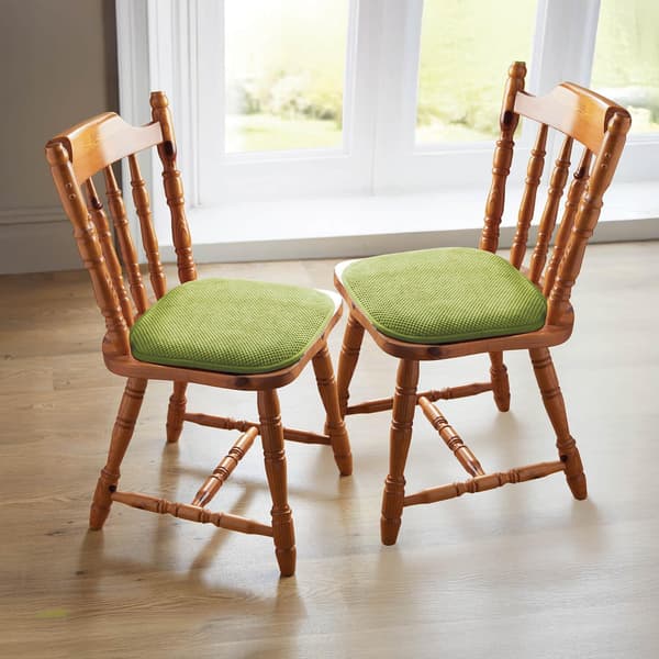 Spisebordsstolhynde i memoryskum (sæt med 2) – Skridsikkert design – 40 x 40 cm, grøn. green