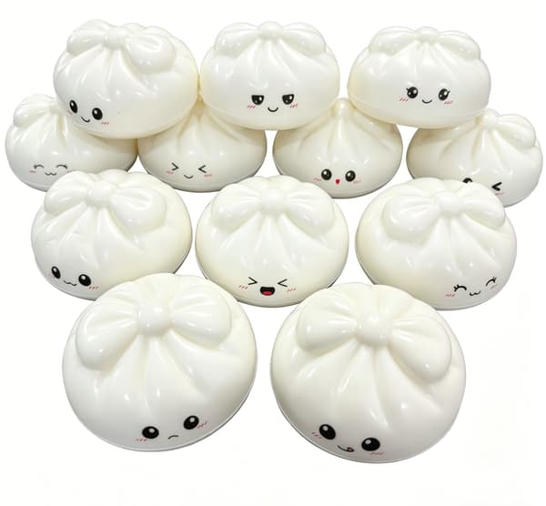 PU Squishy Dumpling Legetøj Blind Box, Langsomt Stigende Stressaflastende Fidget Legetøj, Sødt Samleobjekt Klemmelegetøj til Børn og Voksne (1 stk) (Tilfældig Farve) white meme