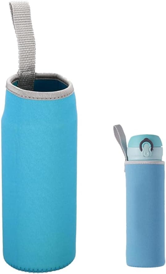 1 stk. utendørs turkopphylse (550 ml, blå) | Isolert vannflaskepose med sikker bærestropp. blue