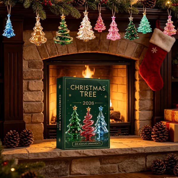 Adventskalender 2026 24 dager julekalender 2D-dekorasjon