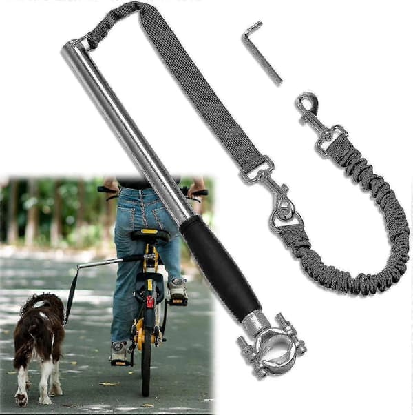 Cykelsnor til hund, udtrækkelig til håndfri gåture