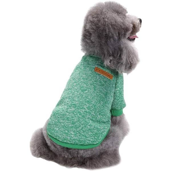 Lemmikkikoiran vaatteet Neuleet Koiran neule Pehmeä paksuuntuva lämmin koiranpentupaita Talvipentupusero koirille (vihreä, XS)