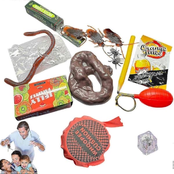 Prank Kit Box Set med praktiske vitser og leker, perfekt gave for barns moro og latter