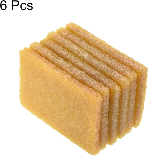 5cm*7cm*0.9cm Resterande suddgummi, 6-pack rektangulär limrengöringsverktyg, gul 5cm*7cm*0.9cm