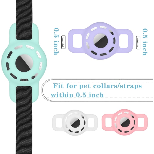 Cat Halsbandshållare för Apple Air Tag Cat Halsbandshållare inom 1/2 tum, 2 Pack för Apple AirTag Collar Small och 2 Pack AirTag Protector