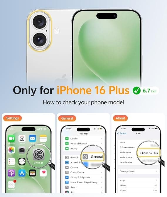 FNTCASE til iPhone 16 Plus-deksel med skjermbeskytter, MagSafe-kompatibel, klar matt, støtsikker skall i militær kvalitet, lys mose Light Moss