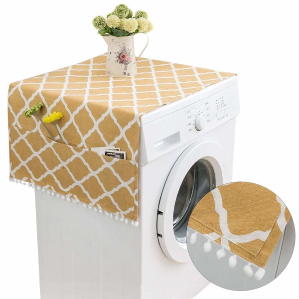 Dammskydd för cover 130 * 55 cm, cover för kylskåp med förvaringspåse, cover för tvättmaskin, cover