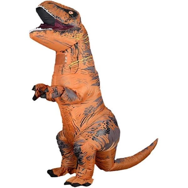 Højkvalitets Oppustelig T-Rex Dinosaur Kostume Halloween Maskerade til Voksne (Brun)