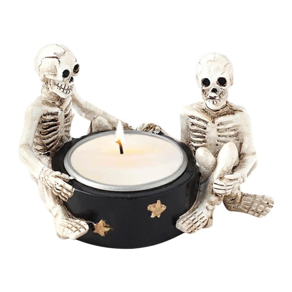 Skull Ljusstake | Hållbar harts gotisk kandelaber halloween ljushållare | Halloween-dekorationer Skräckinredning Graveyard Bar Spooky