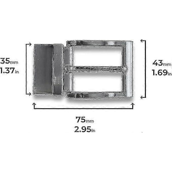 2 stk Reversible Beltespenne - Utbyttbar Spenne - 30mm 32mm 35mm - Avtakbar - Roterende Spenne - 3 3,2 3,5 Cm - Reservedeler