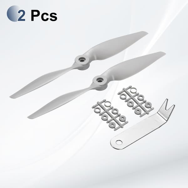 MECCANIXITY 9x4,5 tommer RC-propeller, 2-blads propeller grå høyhastighetspropell med adapterringer og propellnøkkel for RC-fly 9" x 4.5" 4