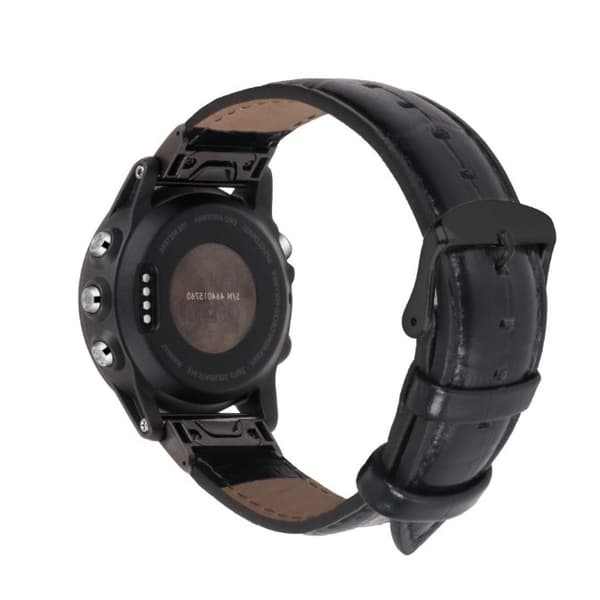 Ægte læderrem til Garmin Fenix 7X 7S Sort 20 mm Sort 20 mm Black
