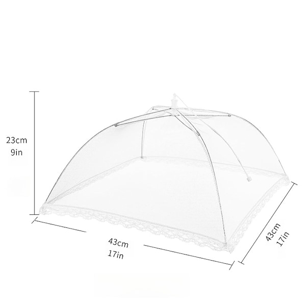(6-pack) Pop-up utomhus picknick nät matskydd tält för utomhus och camping matnät lock återanvändbar och hopfällbar 17 x 17 tum