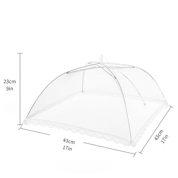 (6 stk.) Pop-up udendørs picnic net mad dækningstelt til udendørs og camping mad net dæksel genanvendelig og foldbar 17 x 17 tommer