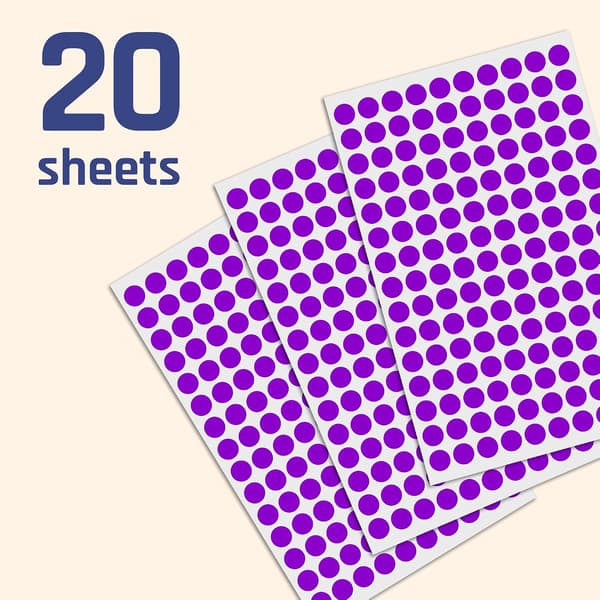 4080 pakkaus, 10 mm pyöreät tarrat - violetti purple