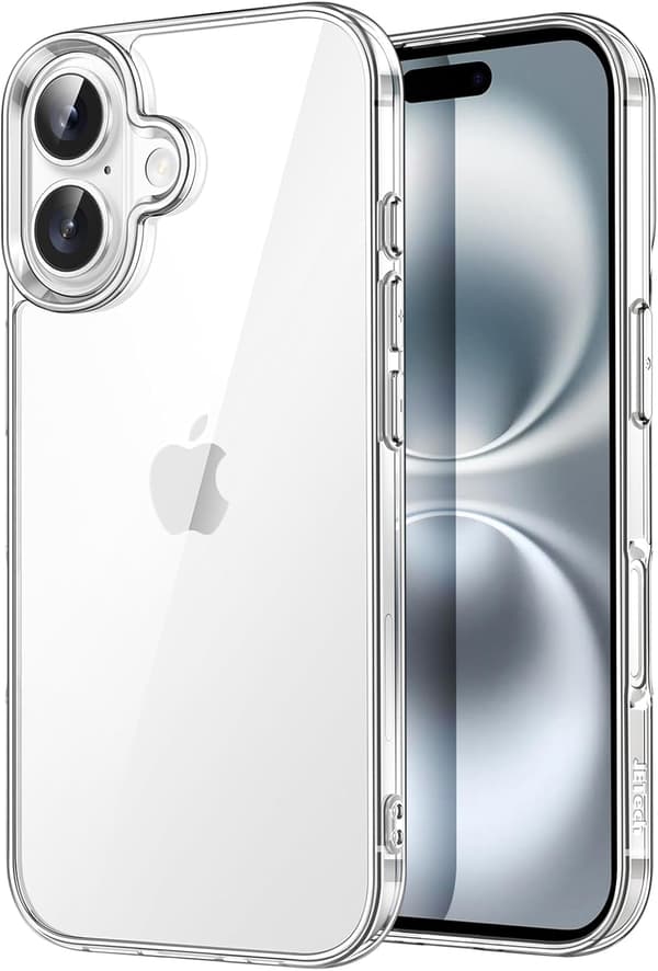 1 stk. telefondeksel til iPhone 16, gjennomsiktig