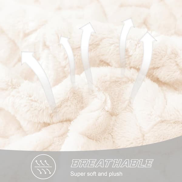 1 stk stort fleeceteppe til sofa, hvit | 127x178 CM, mykt pustende fluffy teppe. white