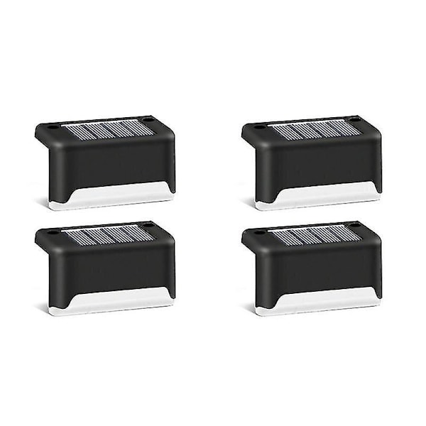 4-pak solcelle-trappe lys udendørs vandtæt led farverige solcelle-trappe lys hegn solcelle lys dæk lys Black Cover Multicolor