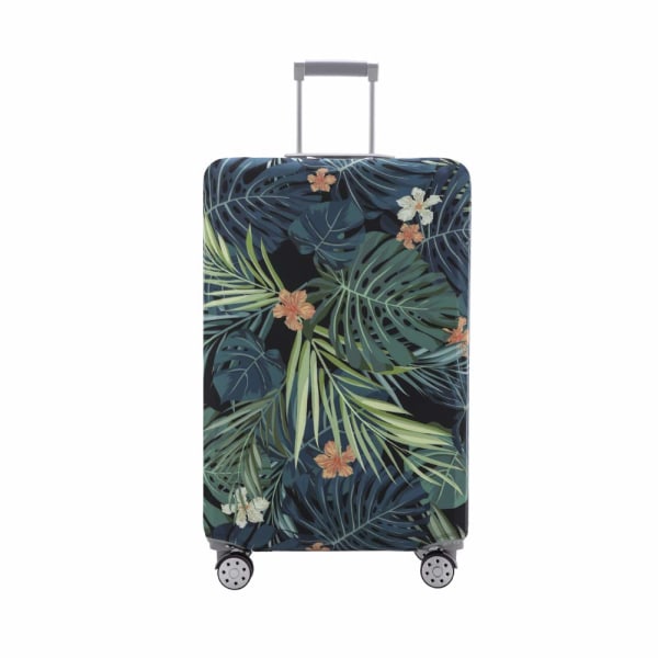 Bagasjetrekk Vaskbart koffertbeskytter Anti-ripe Kofferttrekk Passer 18-32 tommers bagasje (bladgrønn, S)
