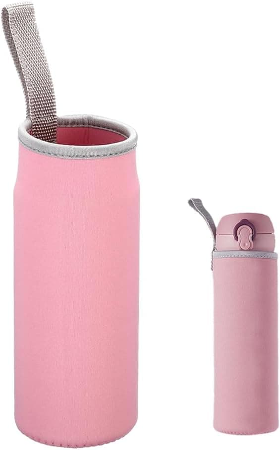 1 stk. utendørs turkopphylse (550 ml, rosa) | Isolert vannflaskepose med sikker bærestropp. pink