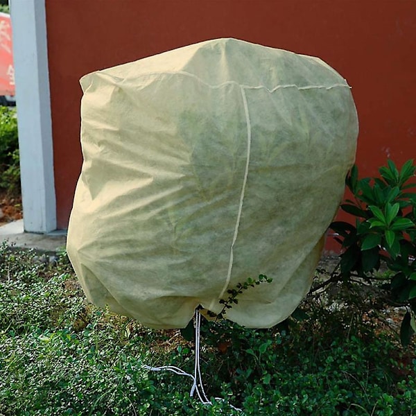 Frostbeskyttelsesposer til planter, genanvendelige plantebeskyttelsesdæksler med snøretræk, vinterhavefleeceposer beige XXL-200x240cm