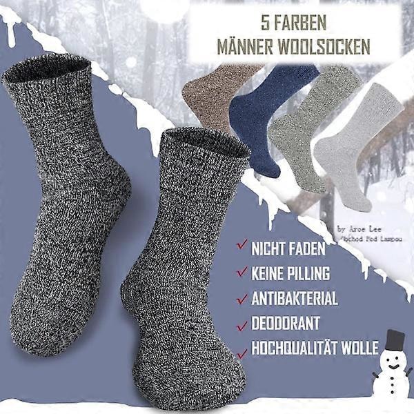 5 paria villaa miesten villasukkia, paksuja ja lämpimiä talvisukkia vaellukseen