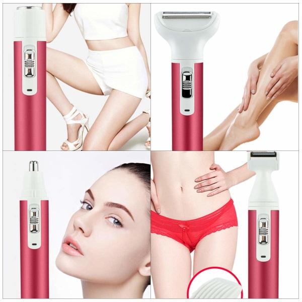 5-i-1 kvinnor bikini kroppshår rakapparat set USB hårborttagning epilator rakmaskin för kvinnor hårborttagning