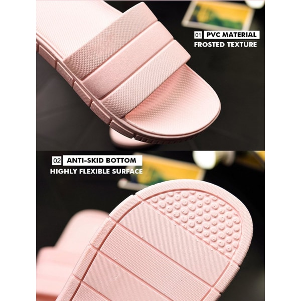 Unisex-tøfler for kvinner/menn Sklisikker Ultralette flate myke sandaler Myke husflipper for innendørs hagebad ved bassengkanten