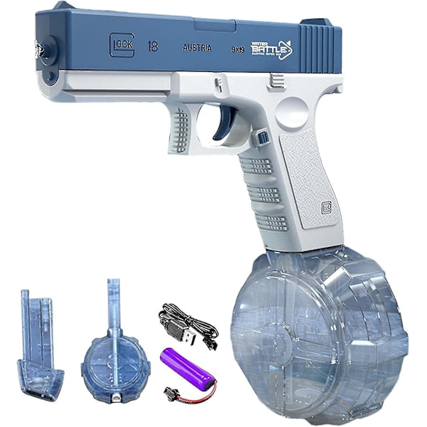 Water Gun,water Pistol Blue,electric Water Guns For Adults,water Pistols For Kids,battery Powered Water Gun For Water Fight With Family Friends