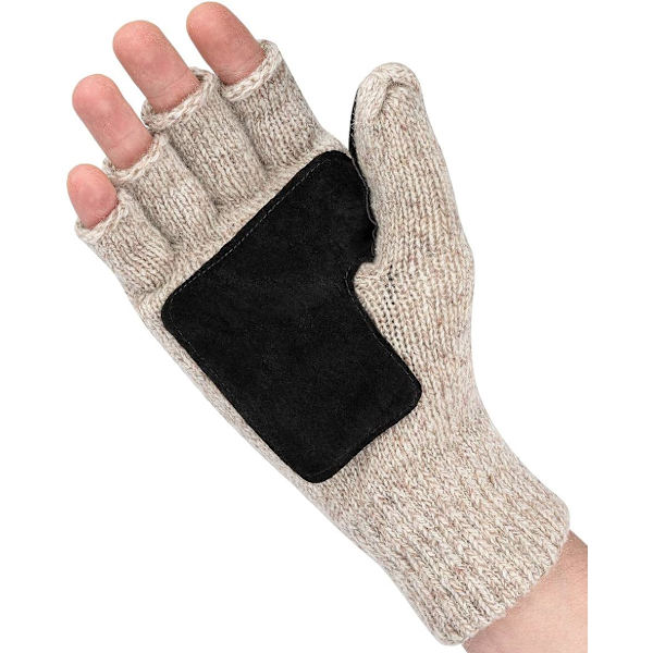 Fingerlösa vinterhandskar konvertibla ullvantar för män och kvinnor - Varma termiska stickade flip-top snöhandskar för kallt väder