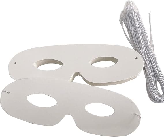 40 stk. utstansede papirmasker, halvmasker, DIY hvite blanke masker, maskerade-masker, cosplay-utkledning for barn
