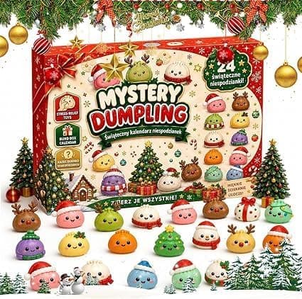 Squishy julekalender 2026 med 24 dages squishies dumpling jul, C C