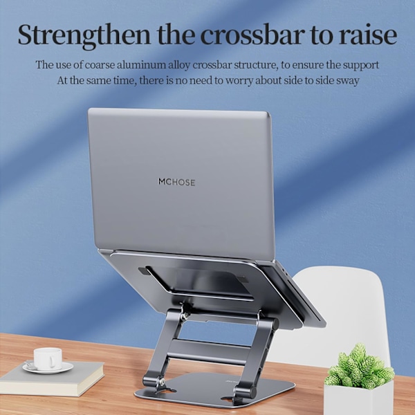 Bærbar computer stand til skrivebord, computer stand til bærbar computer, foldbar bærbar computer stand riser (sølv)