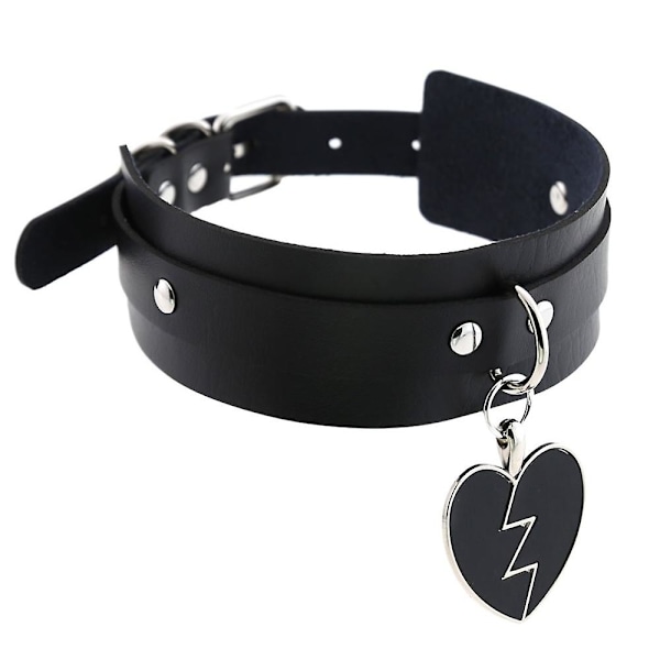 Punk Heart Choker Halsband Goth Mode Halsband Kawaii Läder Choker Kvinnor Flickor Rock Harajuku Emo Gotisk Smycken white