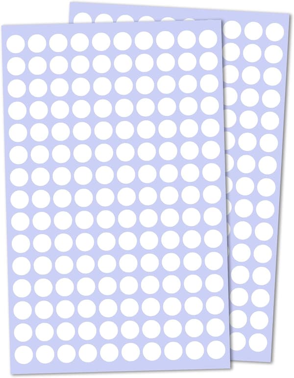 4080 pakkaus, 10 mm pyöreät tarrat - valkoinen white
