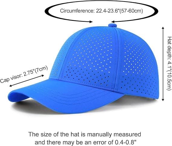 1 stk justerbar solbaseballcaps for menn, pustende snapback laserperforert nettinghatt, blå. blue