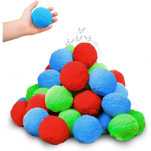 Vandbombersæt Sprøjtebolde, pakke med 30 genanvendelige vandballoner Bomber, svampebolde, plysbolde, vand, legetøj til teenagere og voksne, genanvendelig