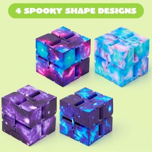 JOYIN 4 STK Uendelig Fidget Cube, Galakse Håndholdte Magiske Sensoriske Kubleker for Voksne og Jenter Gutter, Fingerleker for Stress og Angst