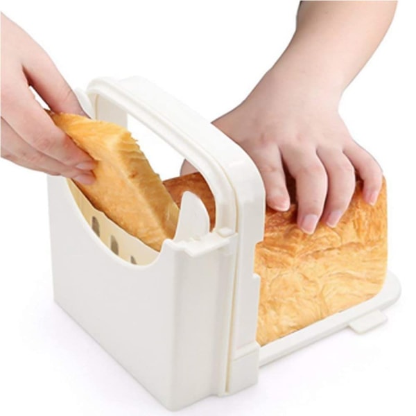 Sammenleggbar brødskjærer Justerbar skjæreformtykkelser Toast-skjæremaskin for brød/stek/smørbrødmaskin/brødskjærer